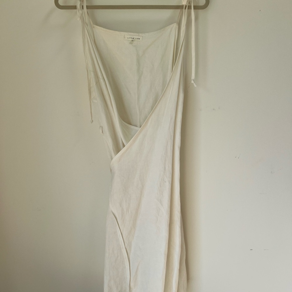White Sleeveless Wrap Dress